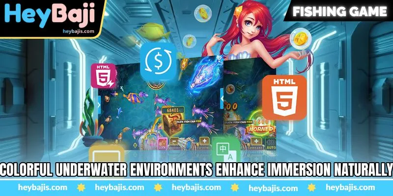 Golden Crab Fishing Game - Exploring A Reward Rich Ocean Adventure - Heybaji 4 Colorful underwater environments enhance immersion naturally