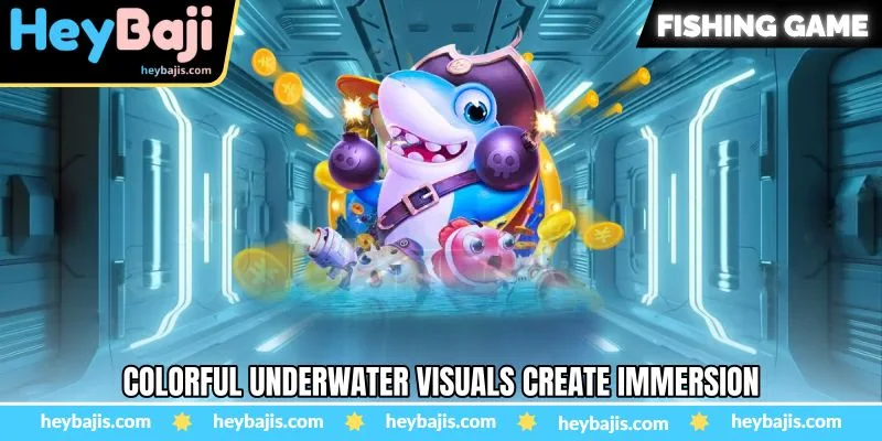 Ocean King Jackpot Fishing Game at Heybaji - Chasing Massive Rewards 4 Colorful underwater visuals create immersion